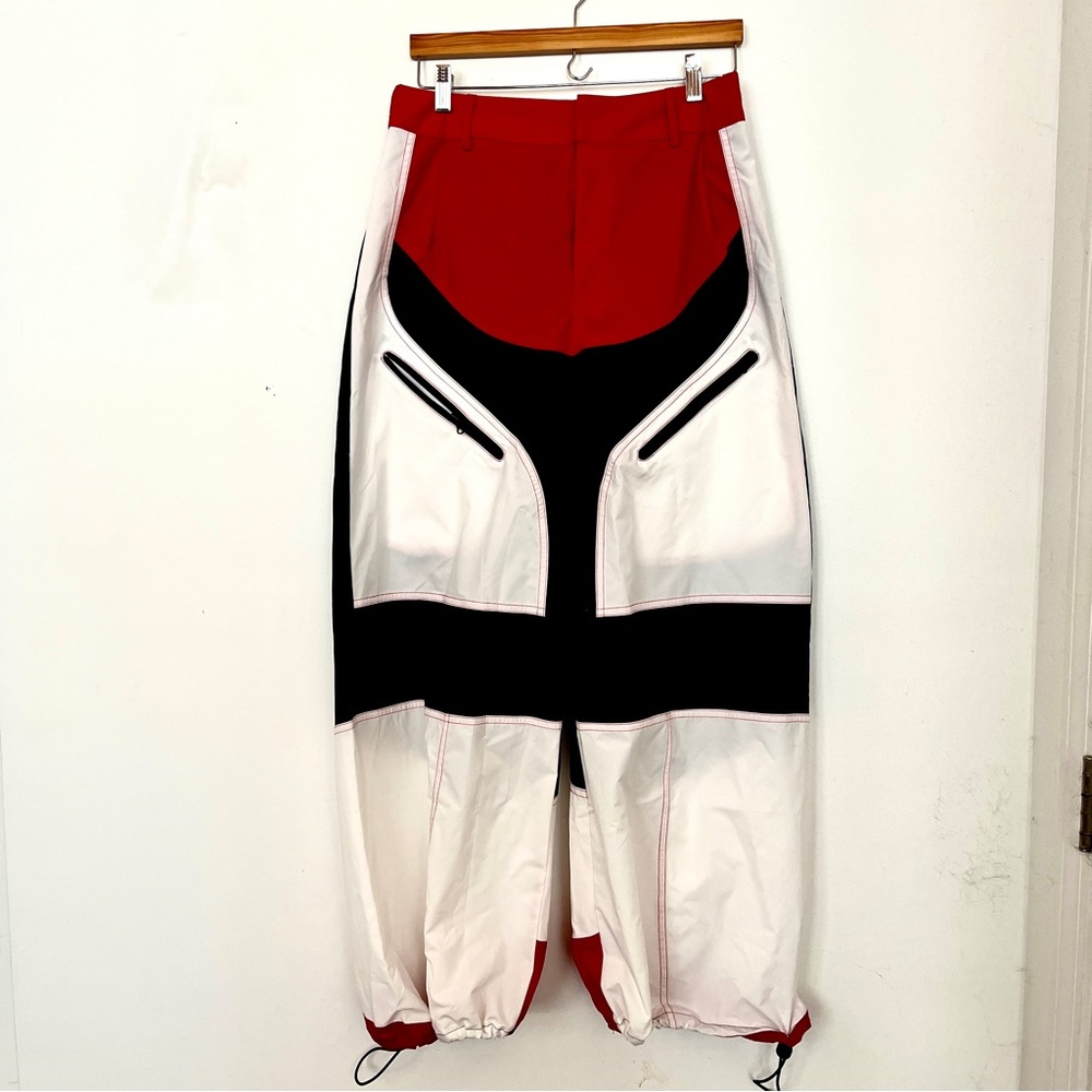 AKIRA Vibrant Red and Black Cargo-Jogger